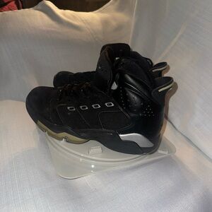 Jordan Black and Silver Athletic Shoes